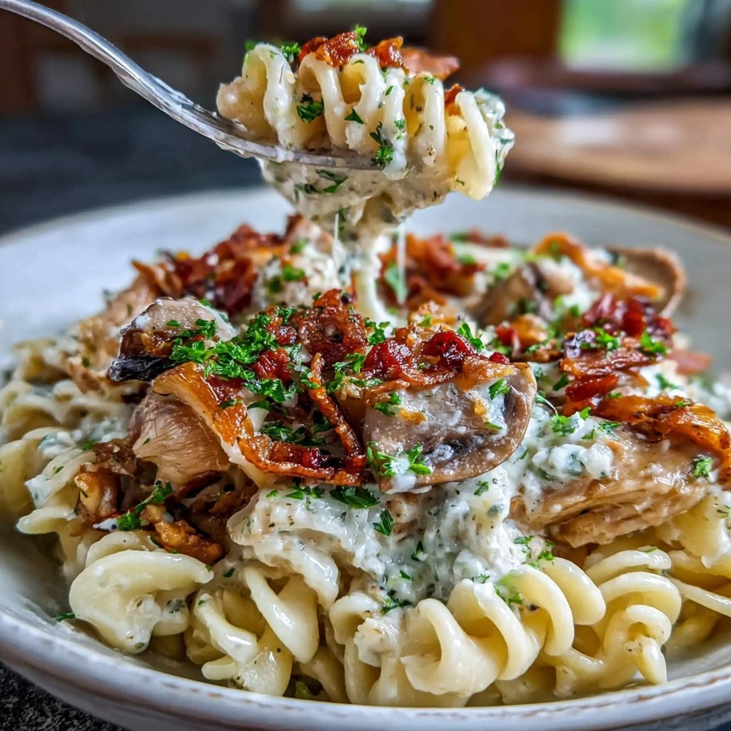 Chicken Pasta With Creamy Mushroom Sauce
