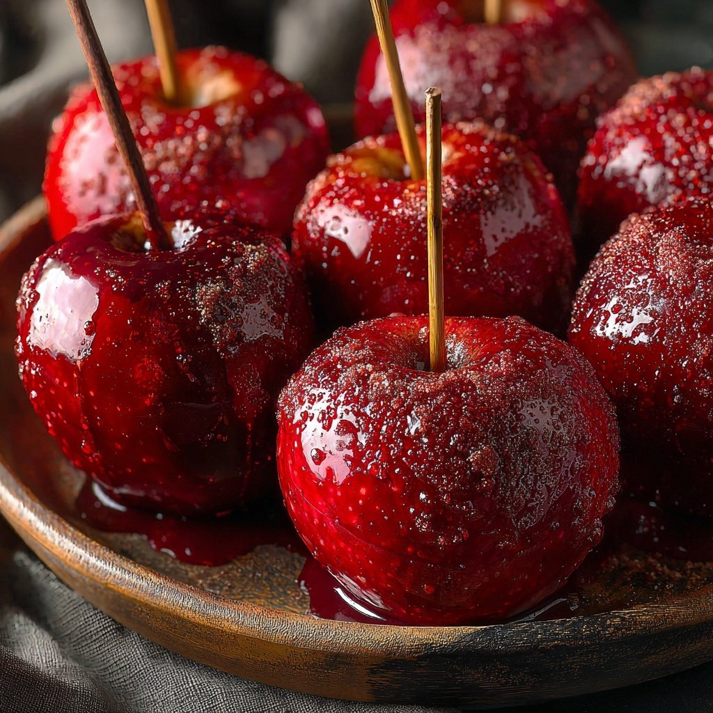Red Candy Apples With Cinnamon