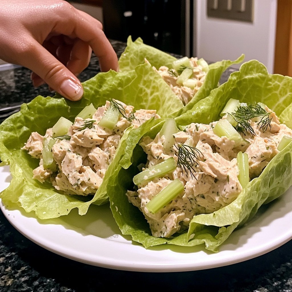 Simple Tuna Salad Lettuce Wrap Lunch