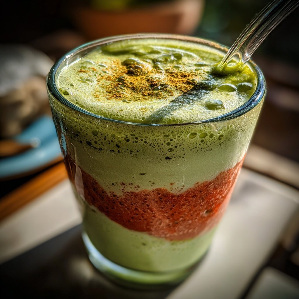 Iced Strawberry Matcha Latte At Home