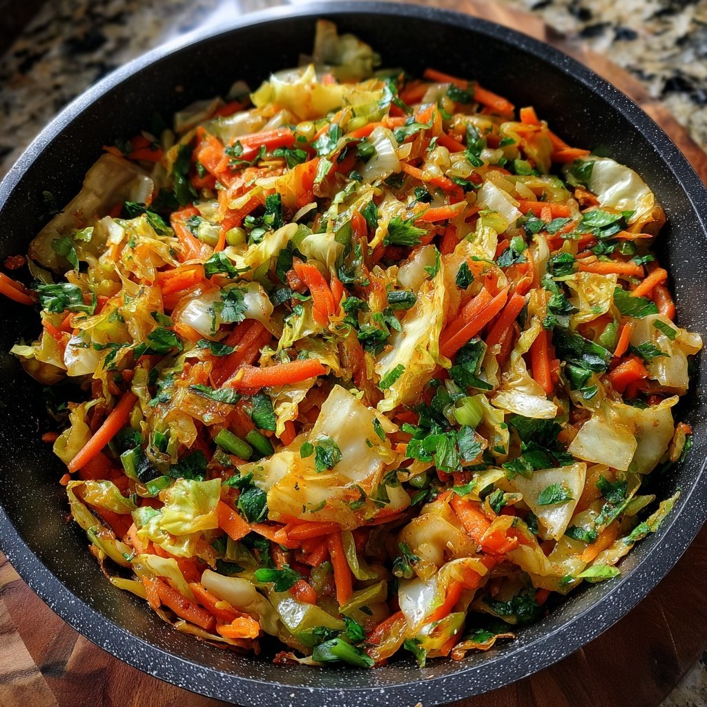 Jamaican Cabbage and Carrot Skillet
